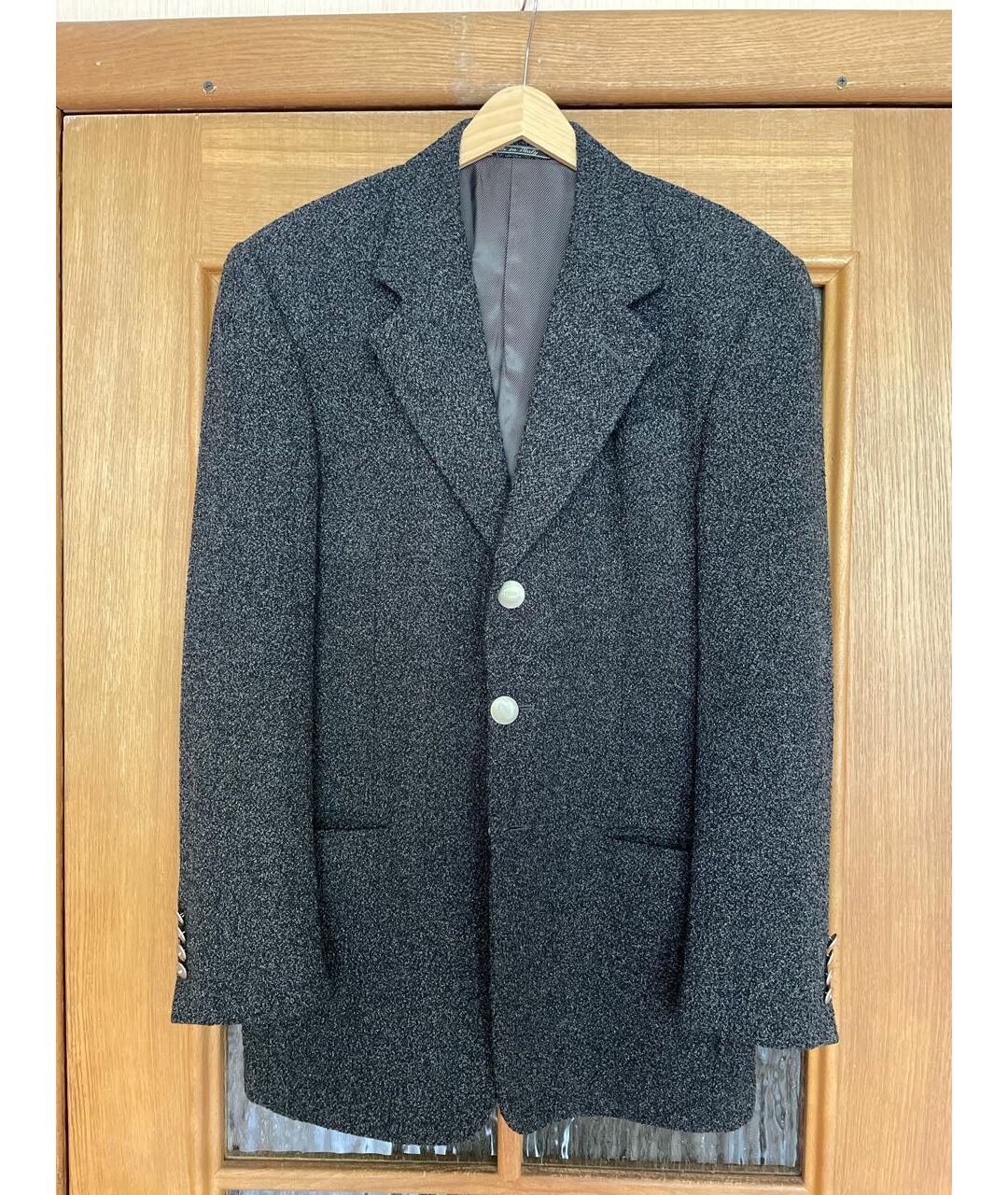 GIANFRANCO FERRE VINTAGE Антрацитовый шерстяной пиджак, фото 7