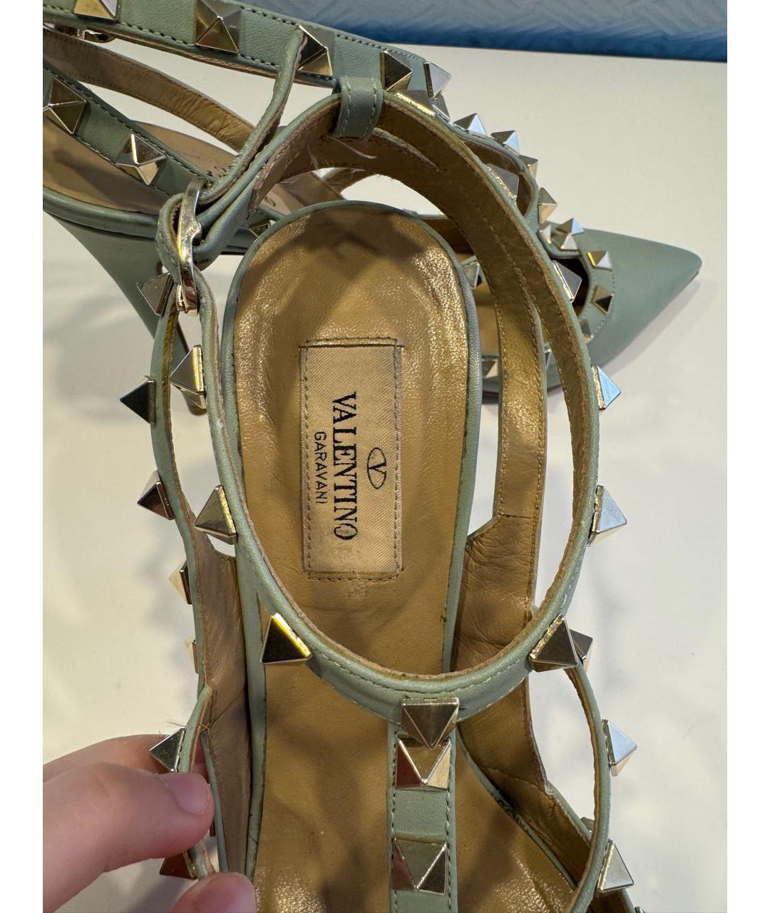 VALENTINO Бирюзовые кожаные туфли, фото 3