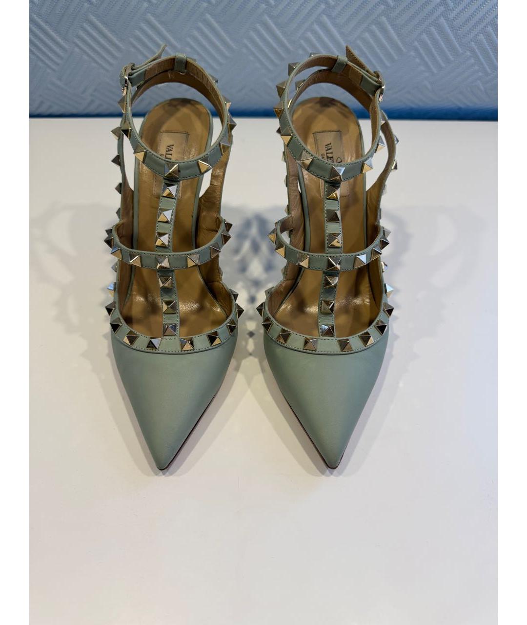 VALENTINO Бирюзовые кожаные туфли, фото 2