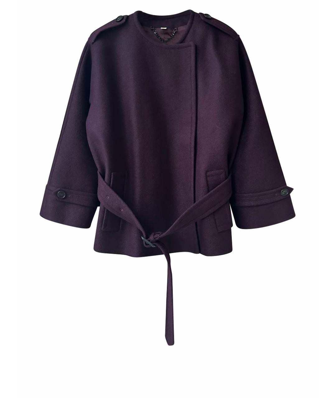 BURBERRY Фиолетовое шерстяное пальто, фото 1