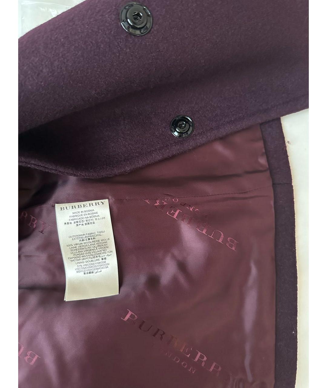 BURBERRY Фиолетовое шерстяное пальто, фото 6