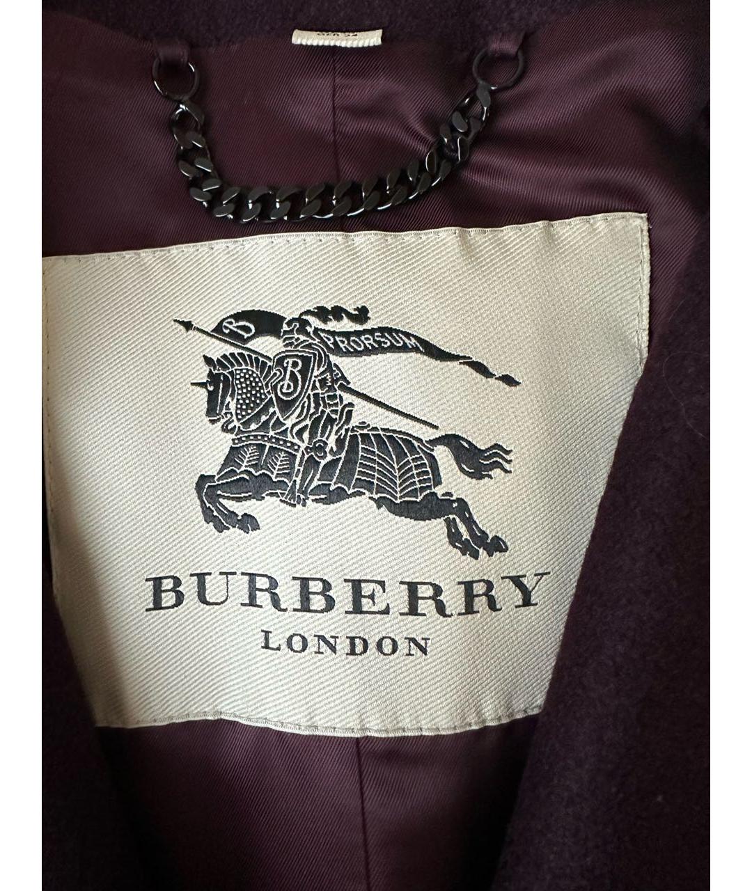 BURBERRY Фиолетовое шерстяное пальто, фото 5