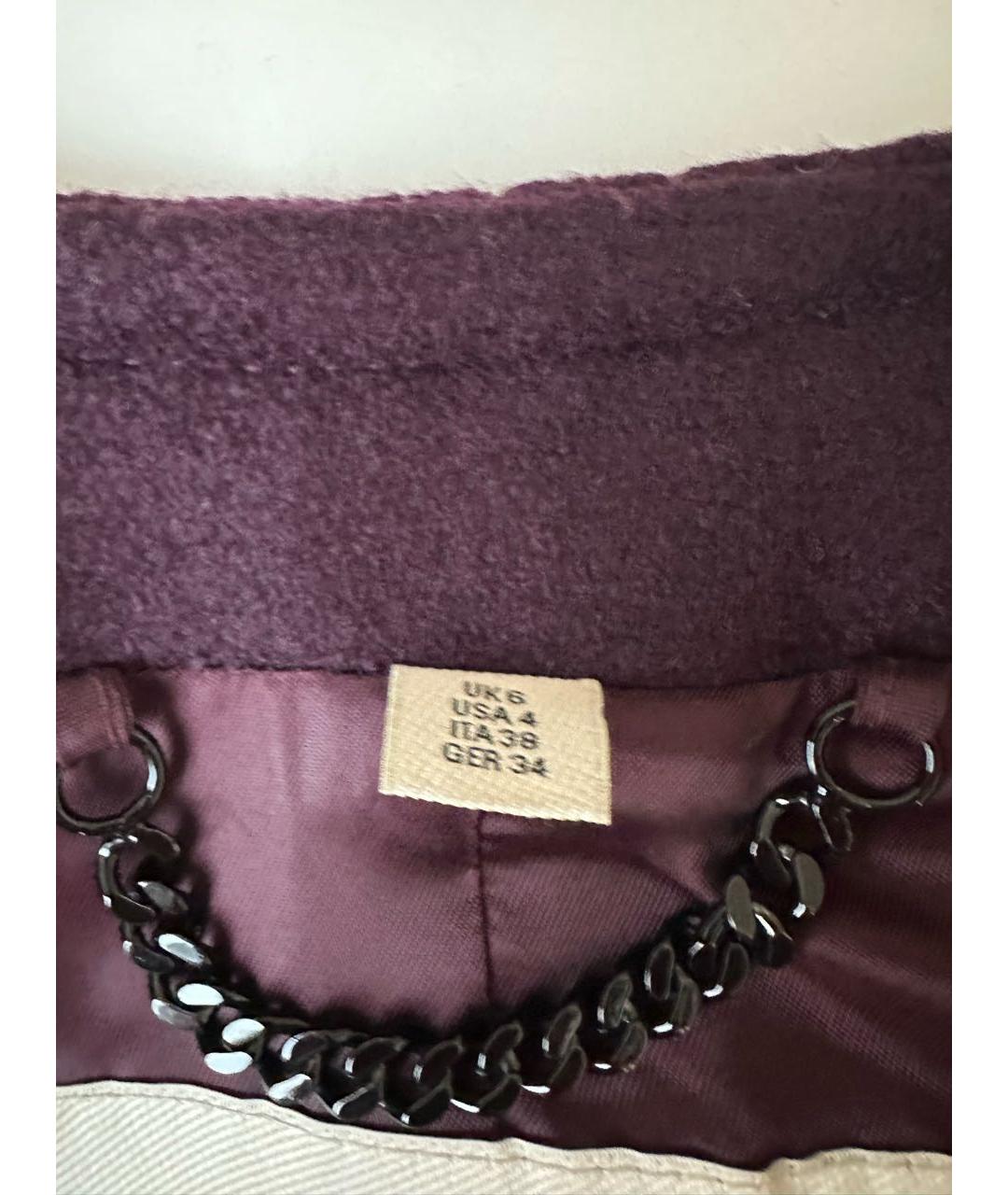 BURBERRY Фиолетовое шерстяное пальто, фото 4