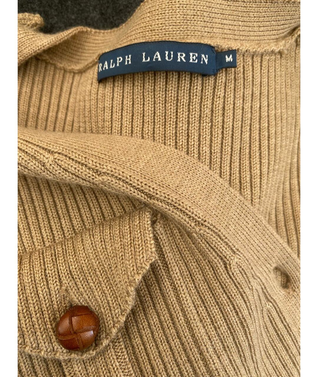 RALPH LAUREN Бежевый шерстяной кардиган, фото 4