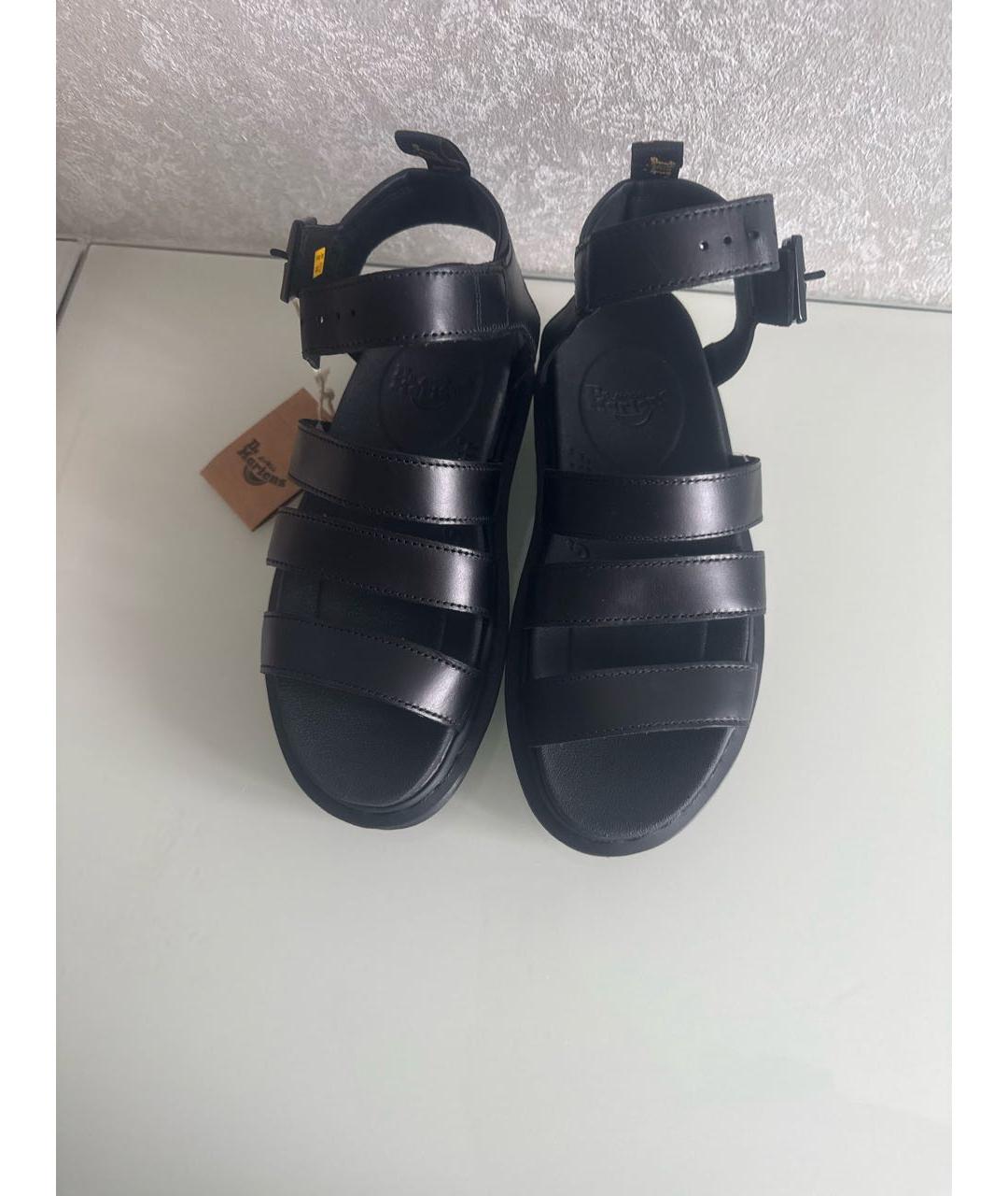 DR. MARTENS Черные кожаные босоножки, фото 2