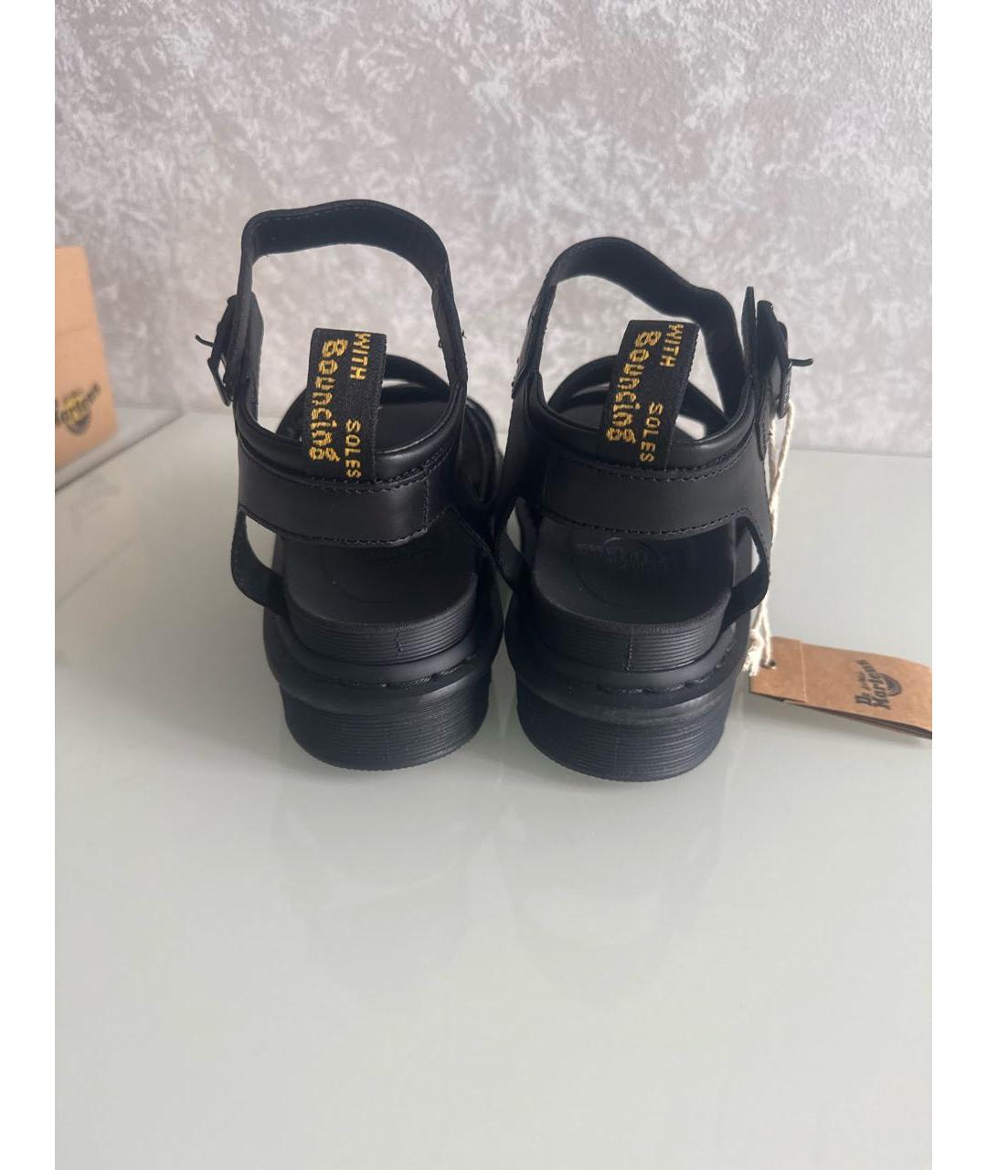 DR. MARTENS Черные кожаные босоножки, фото 4