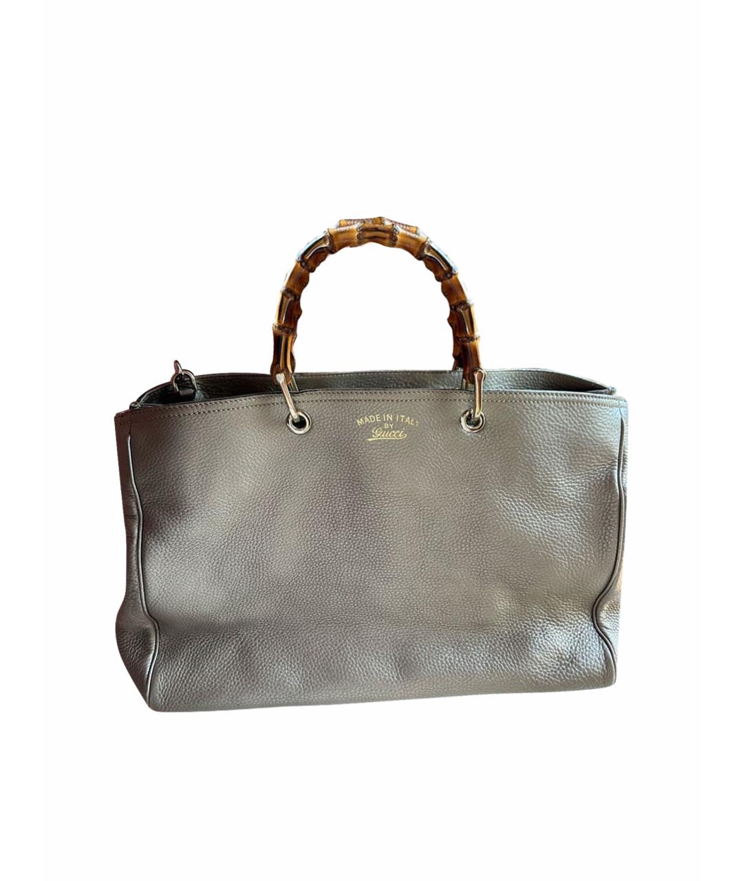 GUCCI Золотая кожаная сумка тоут, фото 1