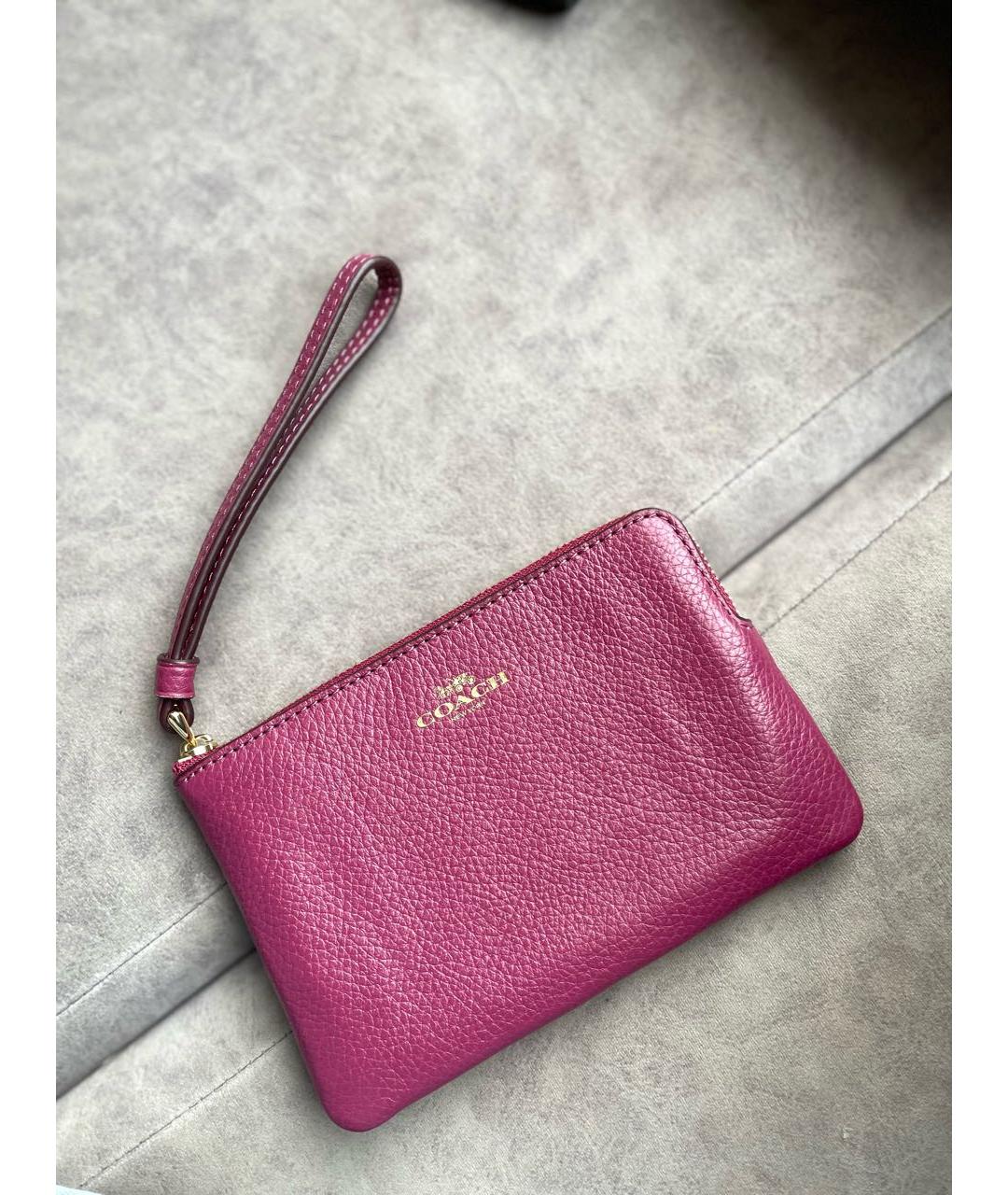 COACH Фуксия кожаный кошелек, фото 2