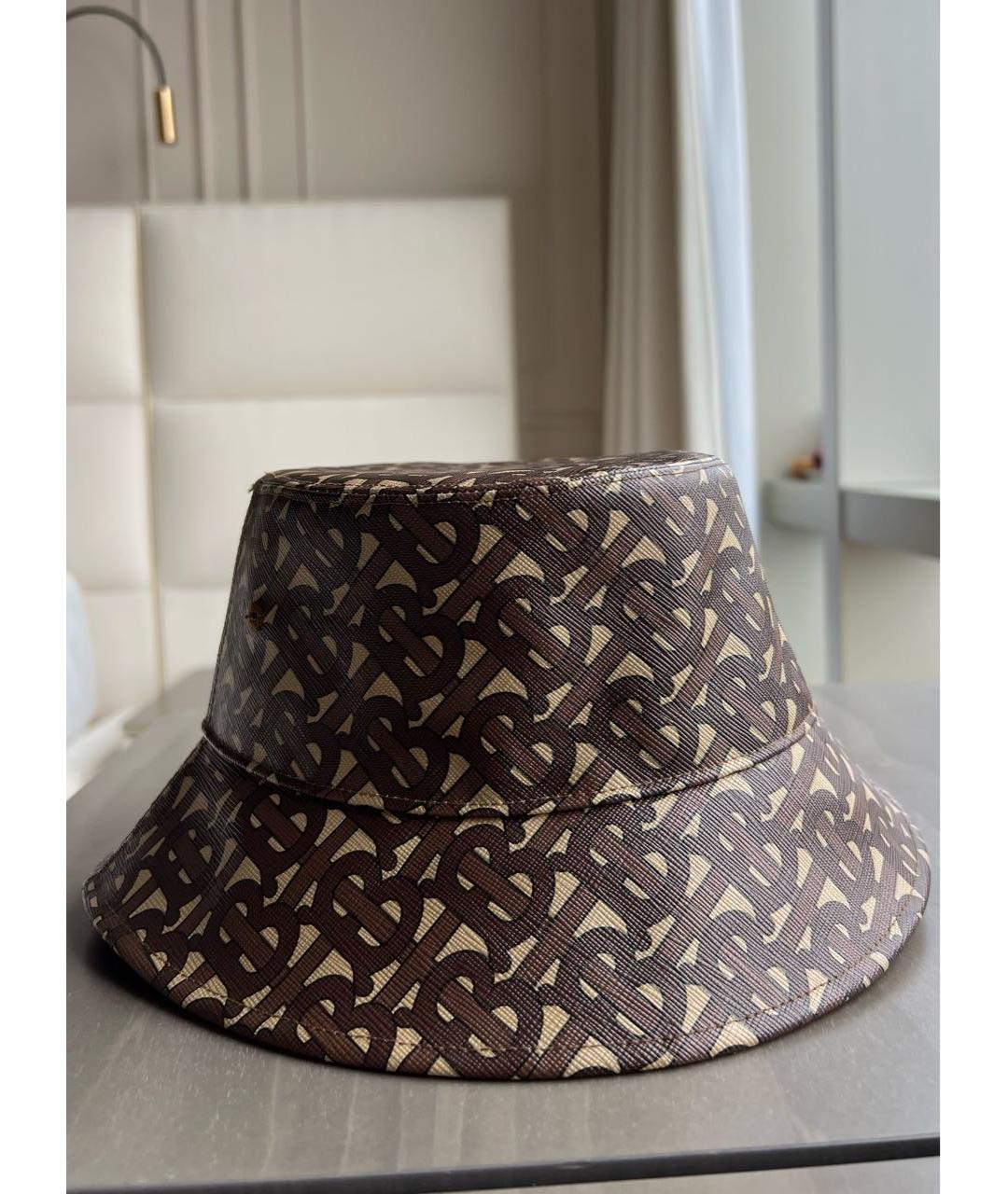 BURBERRY Коричневая хлопковая панама, фото 4