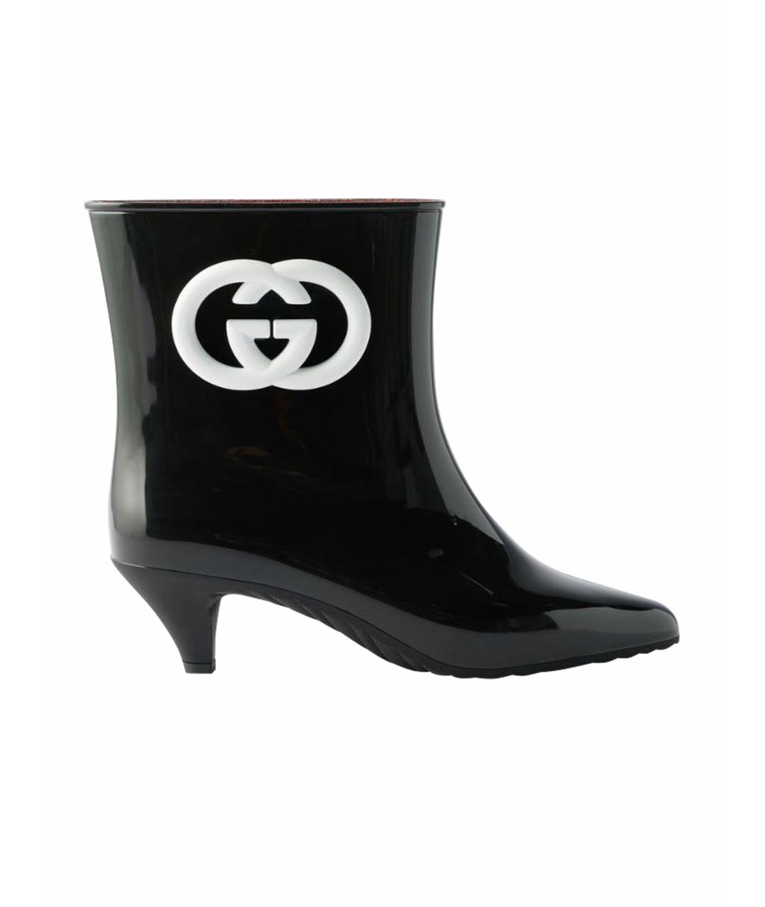 GUCCI Черные резиновые сапоги, фото 1