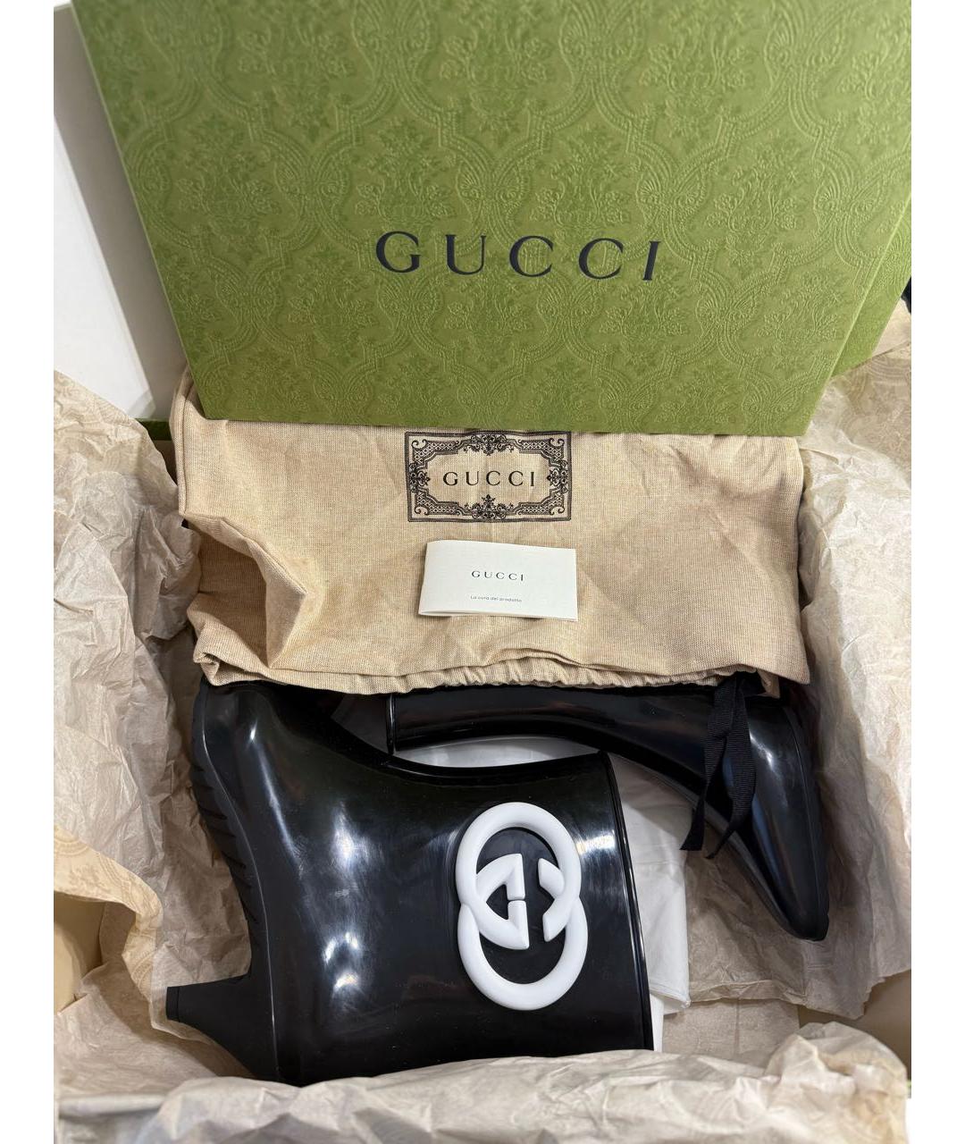 GUCCI Черные резиновые сапоги, фото 7