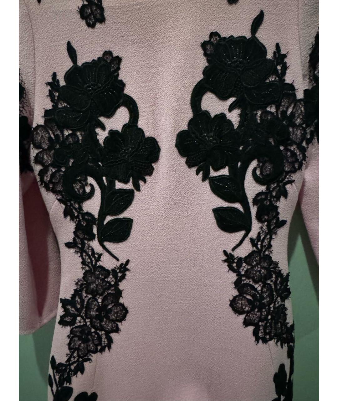DOLCE&GABBANA Розовое кружевное коктейльное платье, фото 4