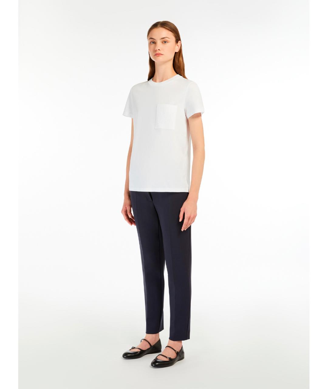 MAX MARA Белая хлопковая футболка, фото 2