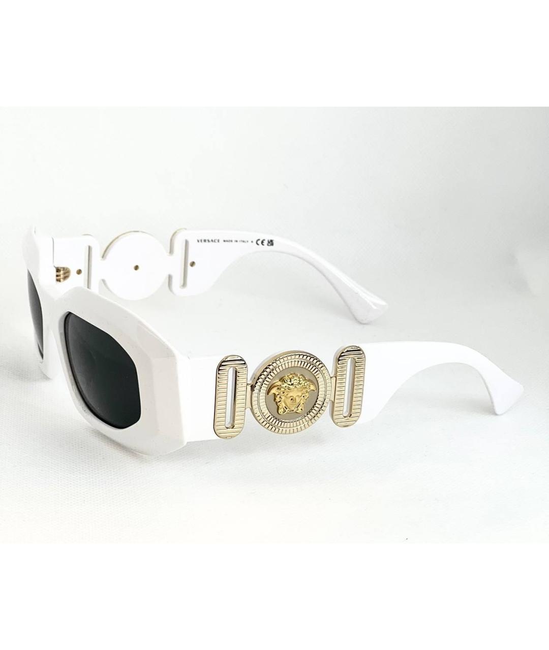 VERSACE Белые пластиковые солнцезащитные очки, фото 2