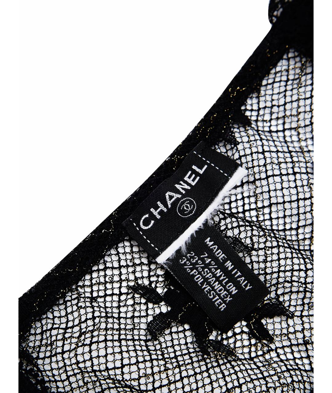 CHANEL Черная полиэстеровая майка, фото 2