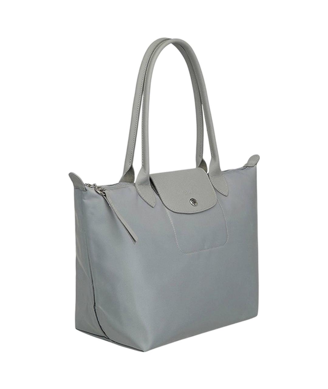 LONGCHAMP Серая кожаная сумка через плечо, фото 3