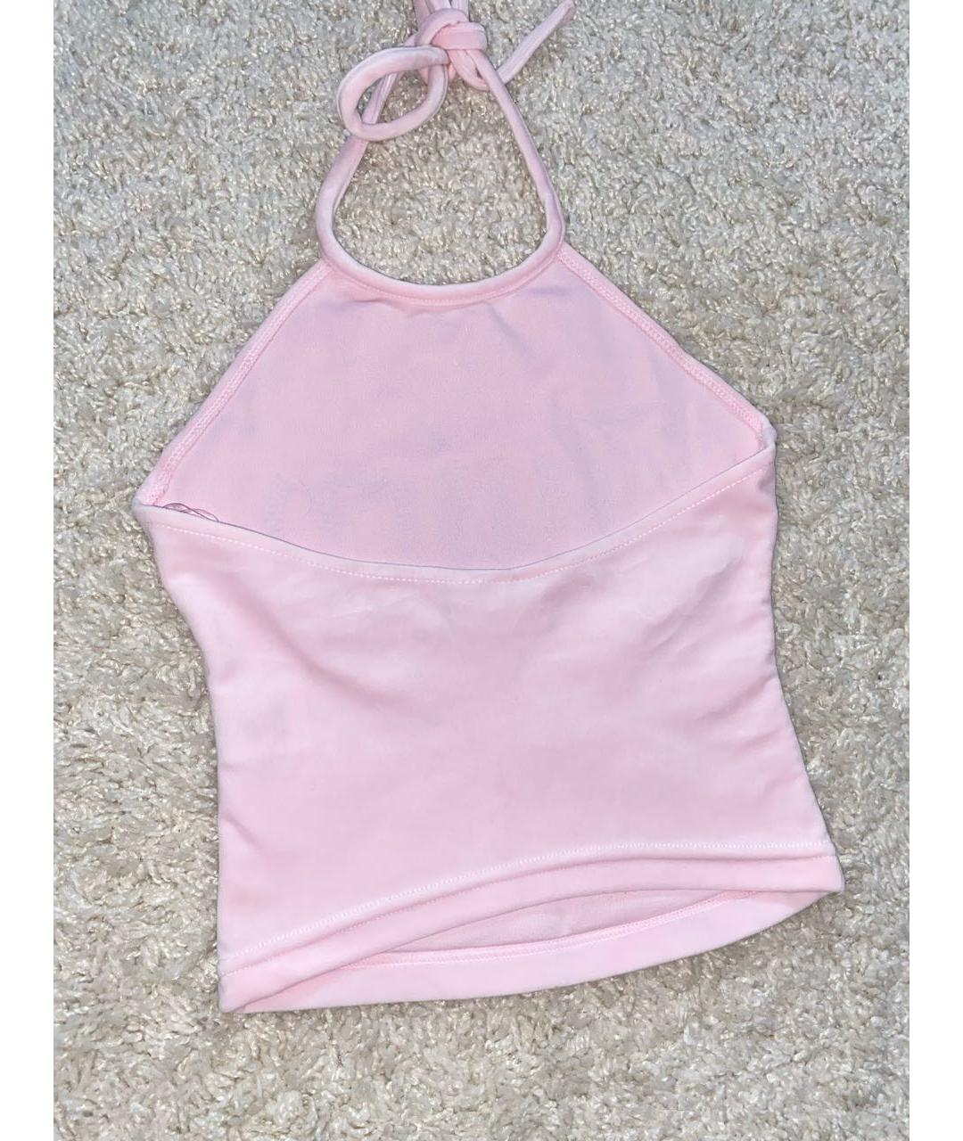 JUICY COUTURE Розовая бархатная майка, фото 3