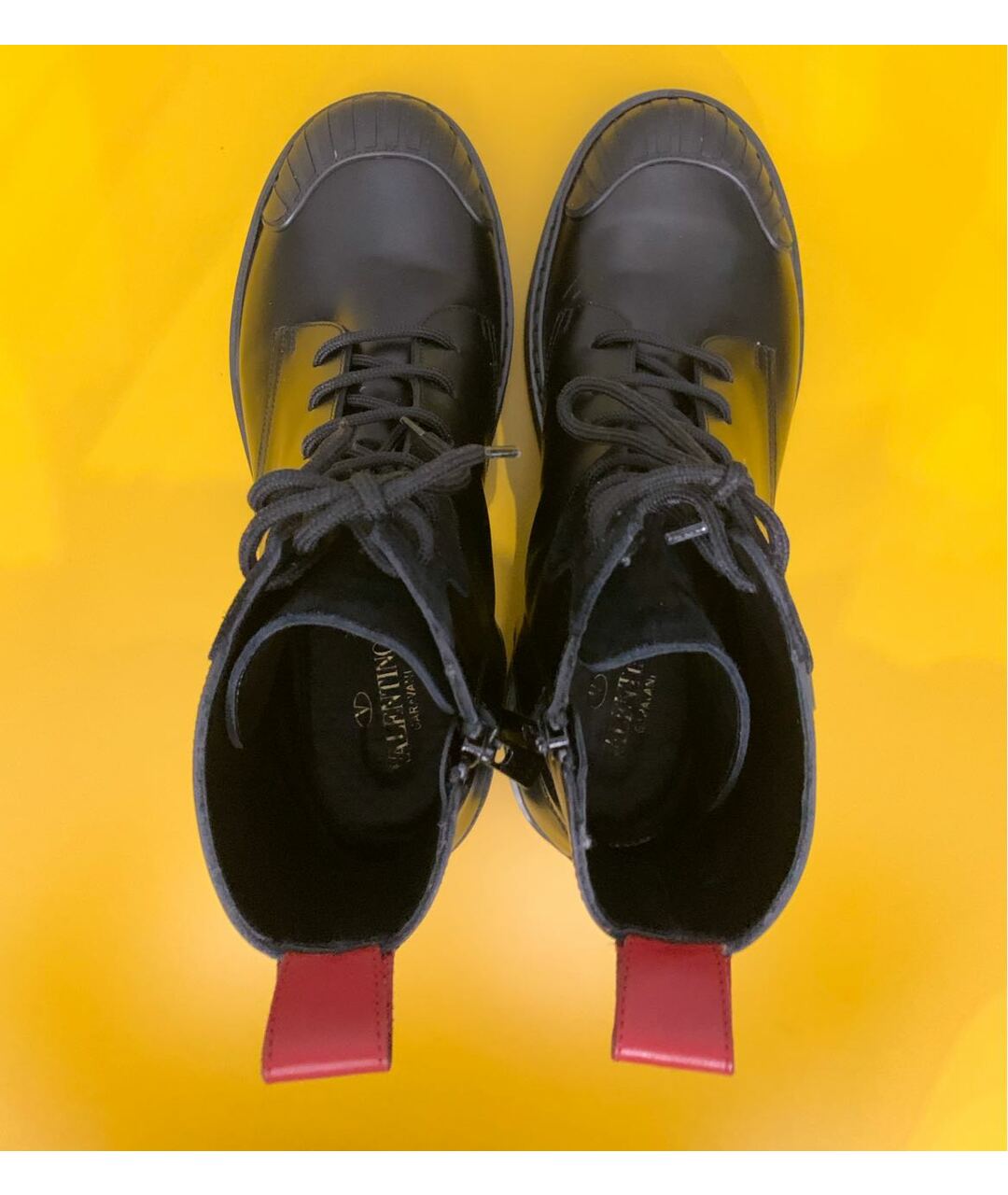 VALENTINO Черные кожаные высокие ботинки, фото 3