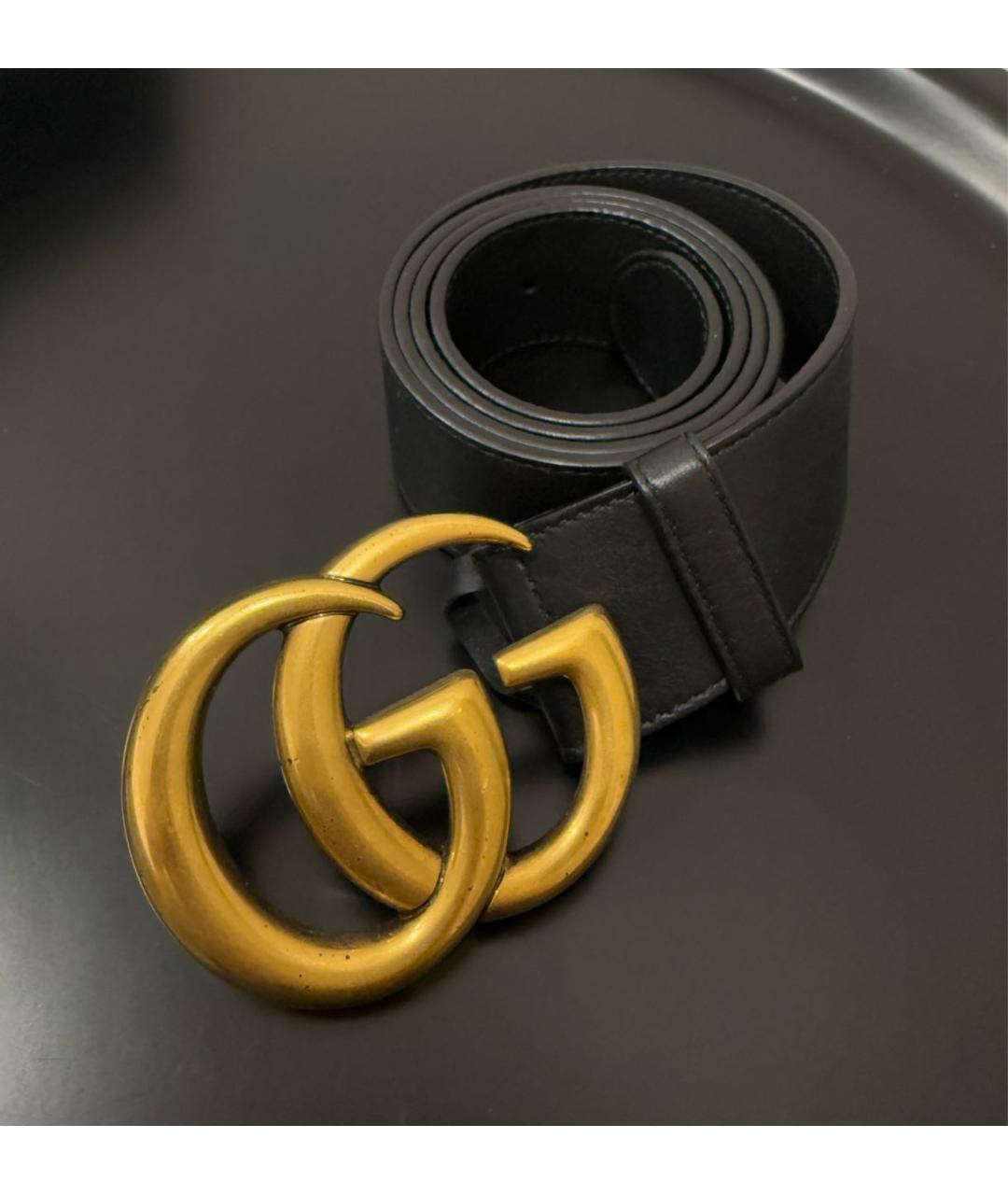 GUCCI Черный кожаный ремень, фото 3