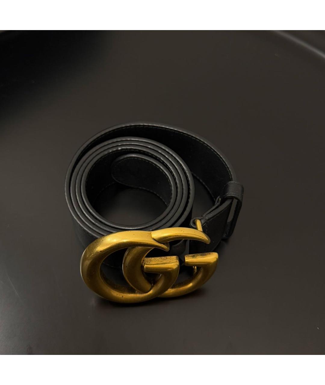 GUCCI Черный кожаный ремень, фото 4