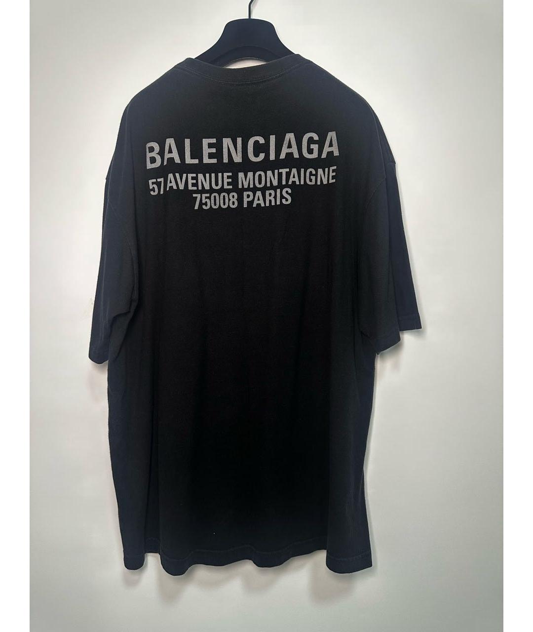 BALENCIAGA Черная хлопковая футболка, фото 2