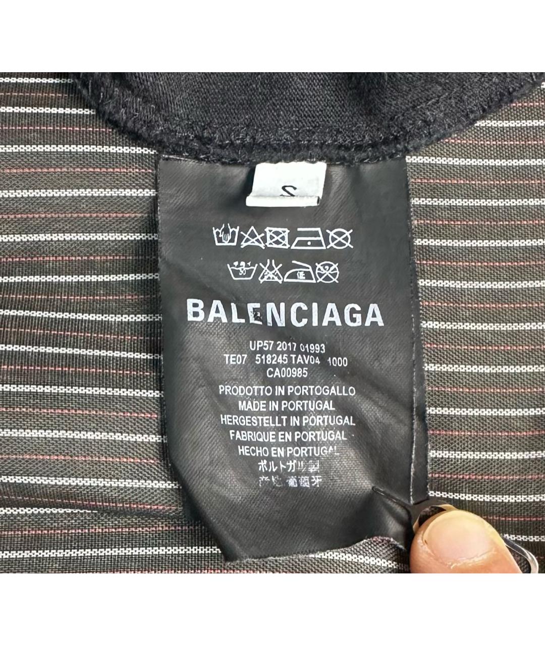 BALENCIAGA Черная хлопковая футболка, фото 5