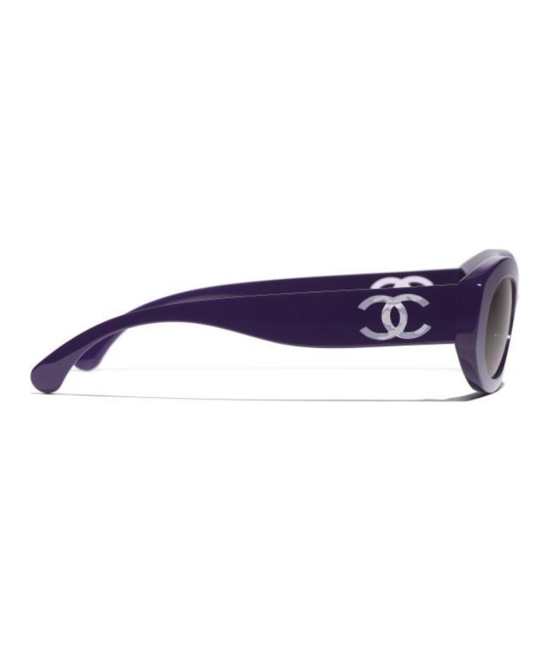 CHANEL Фиолетовые пластиковые солнцезащитные очки, фото 3