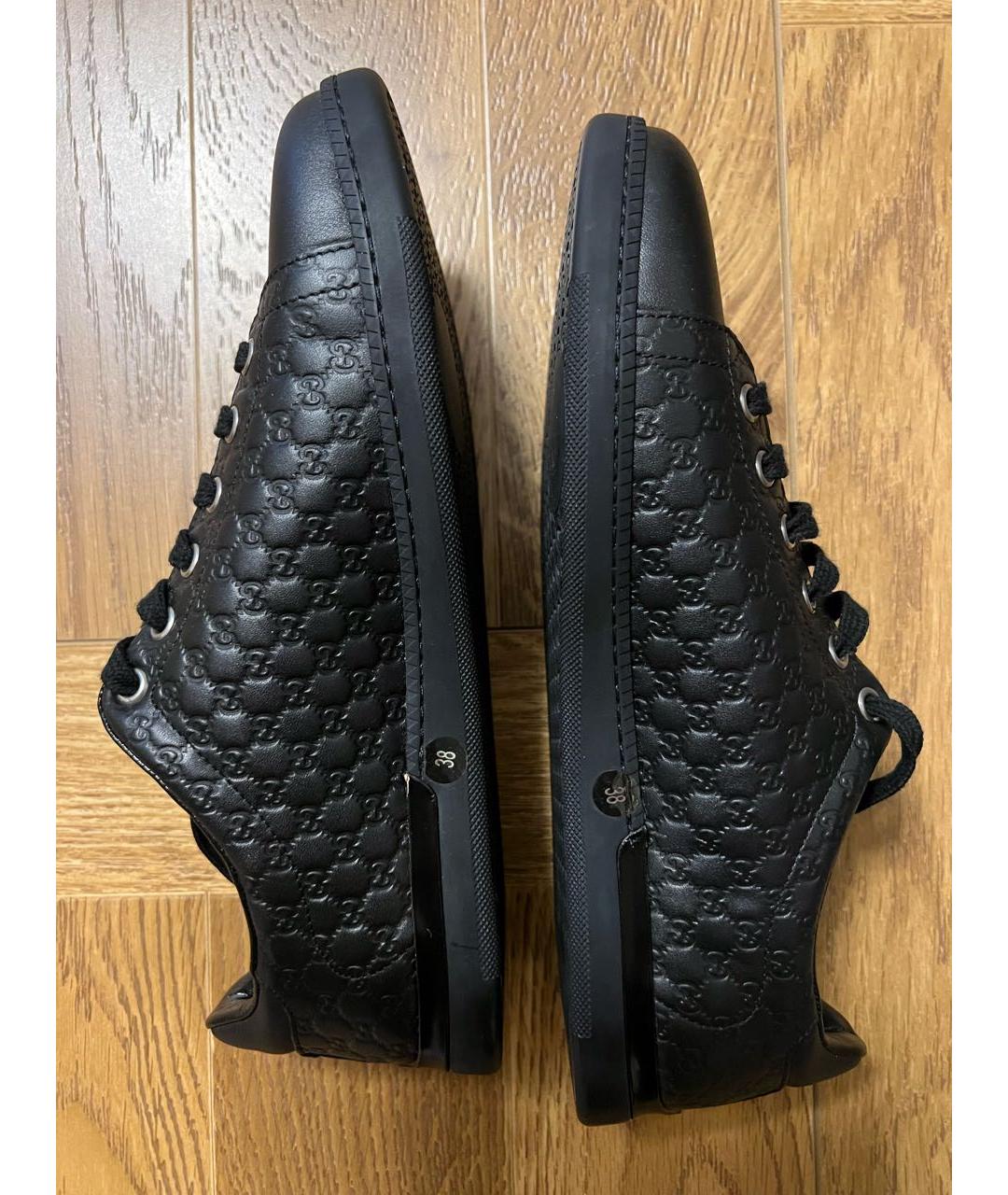 GUCCI Черные кожаные кеды, фото 5