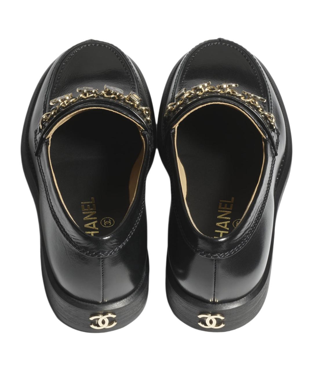 CHANEL Черные кожаные лоферы, фото 5