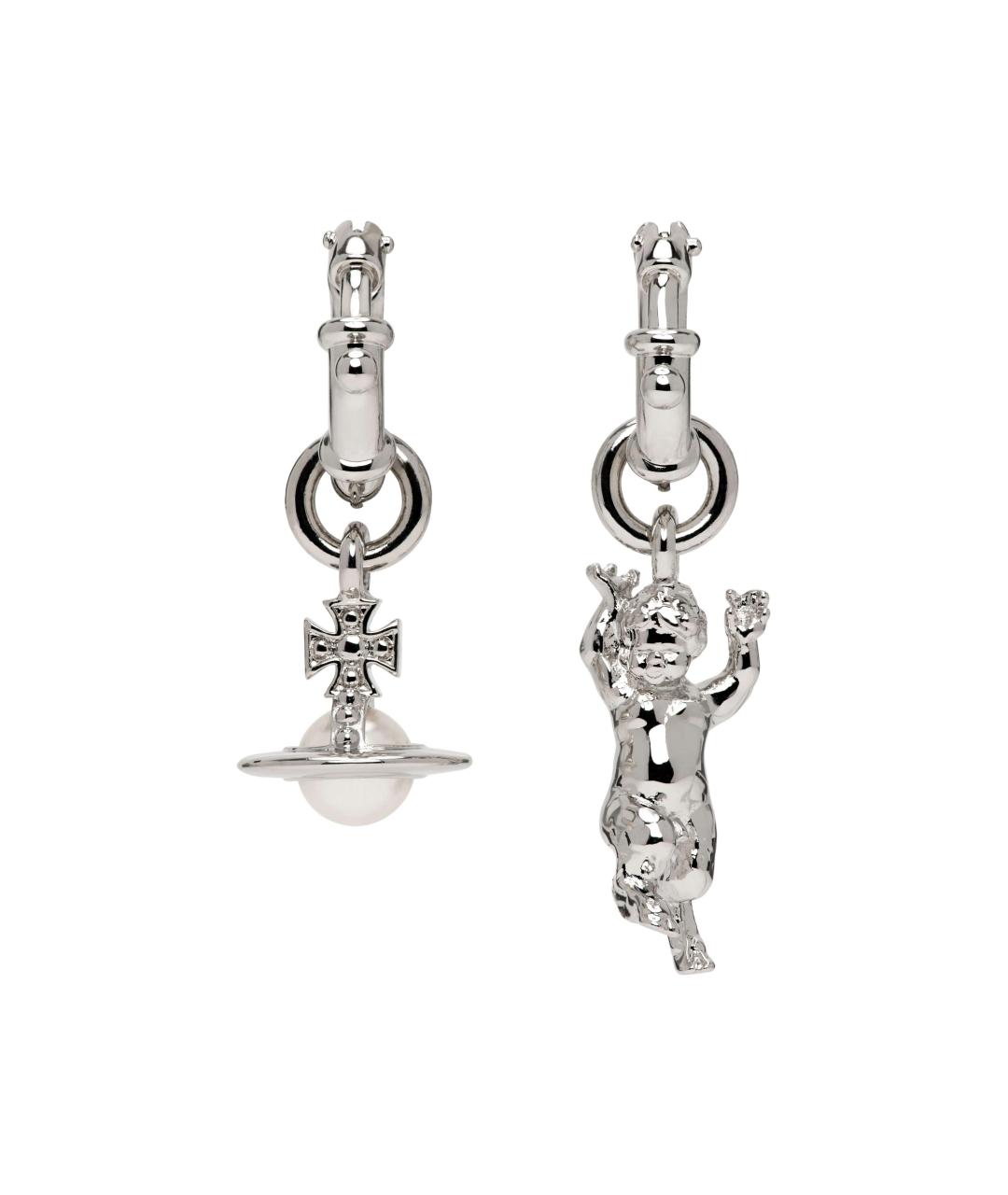 VIVIENNE WESTWOOD Серебряные металлические серьги, фото 1