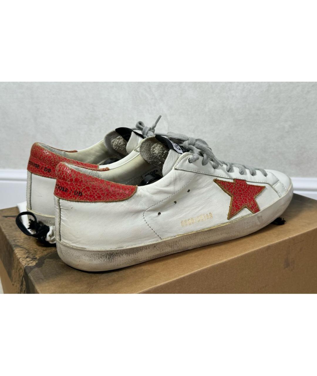 GOLDEN GOOSE DELUXE BRAND Белые кожаные низкие кроссовки / кеды, фото 4