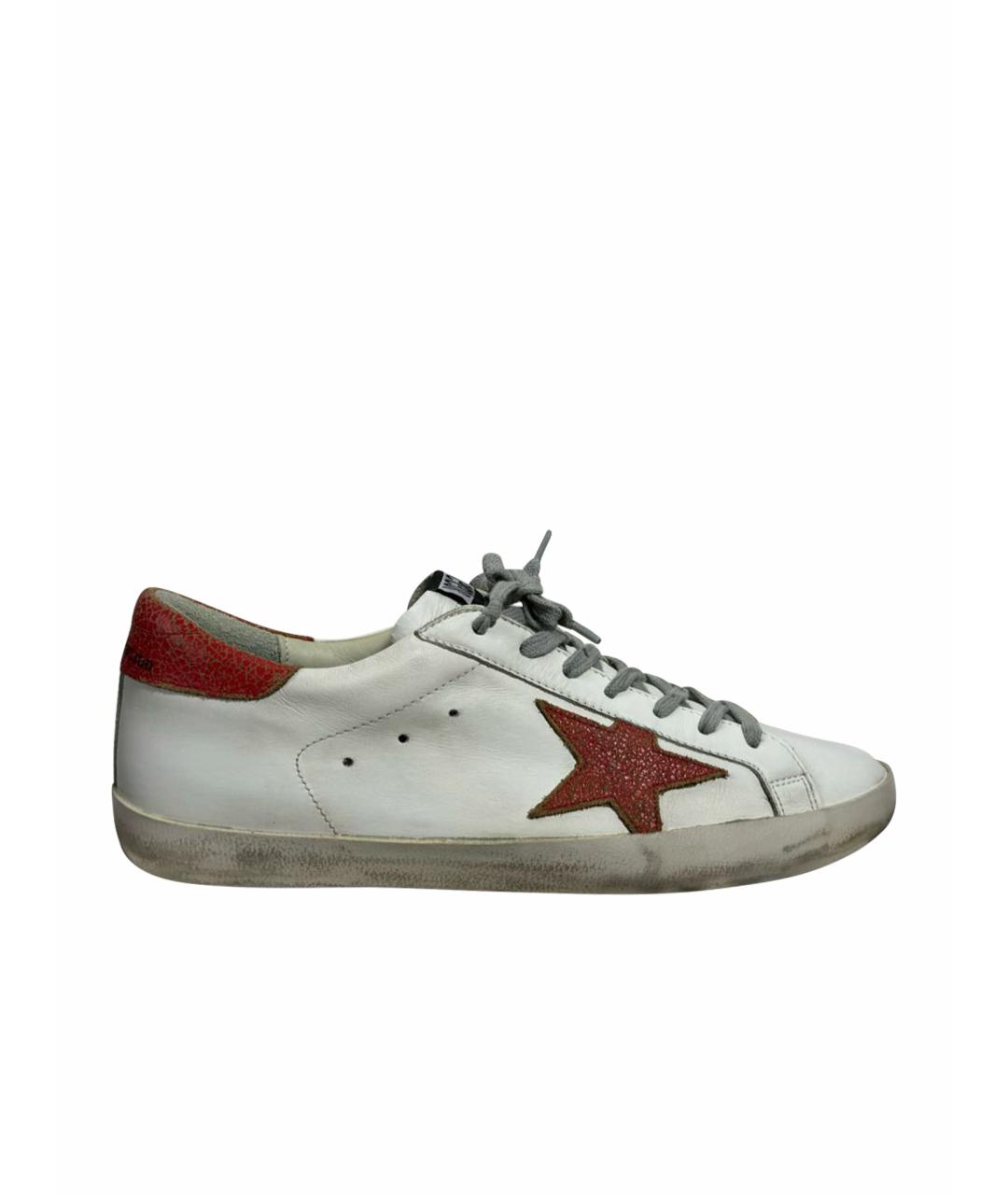 GOLDEN GOOSE DELUXE BRAND Белые кожаные низкие кроссовки / кеды, фото 1