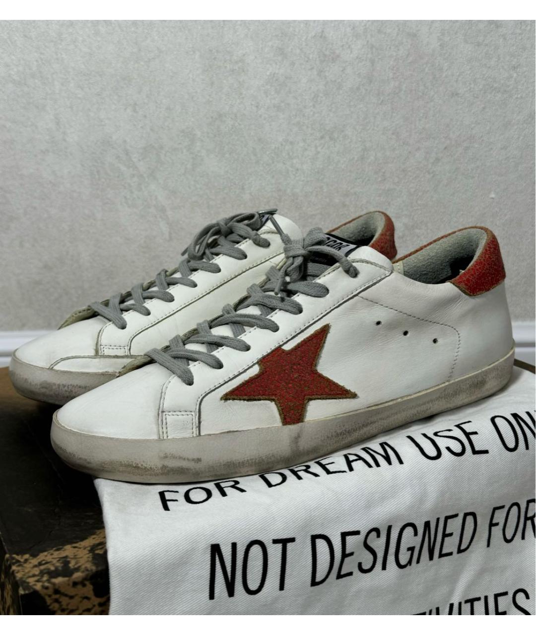 GOLDEN GOOSE DELUXE BRAND Белые кожаные низкие кроссовки / кеды, фото 2