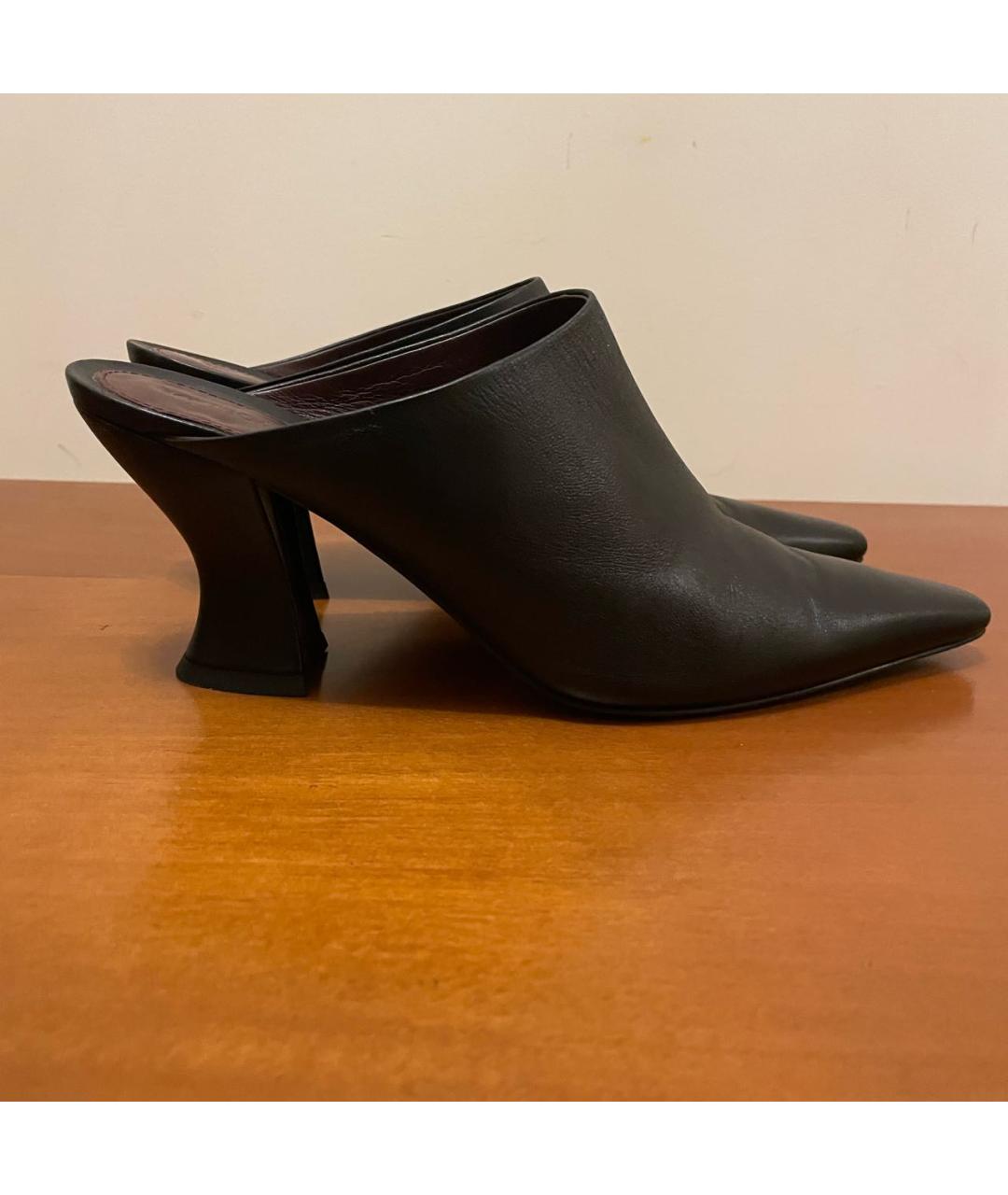 BOTTEGA VENETA Черные кожаные мюли, фото 5