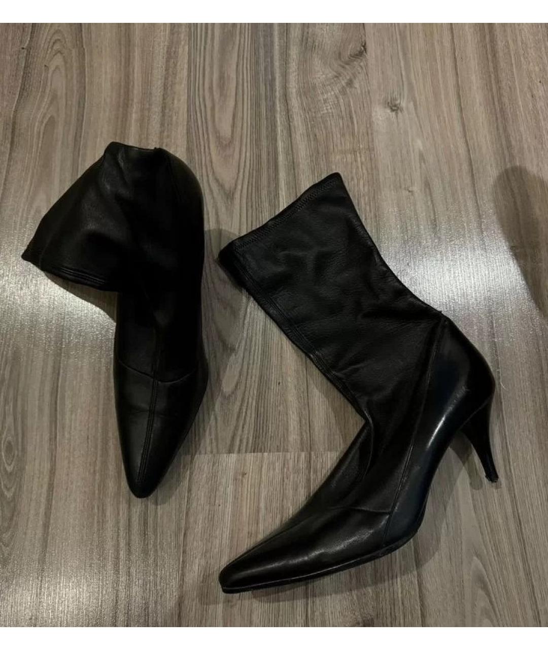 GUCCI Черные кожаные сапоги, фото 4