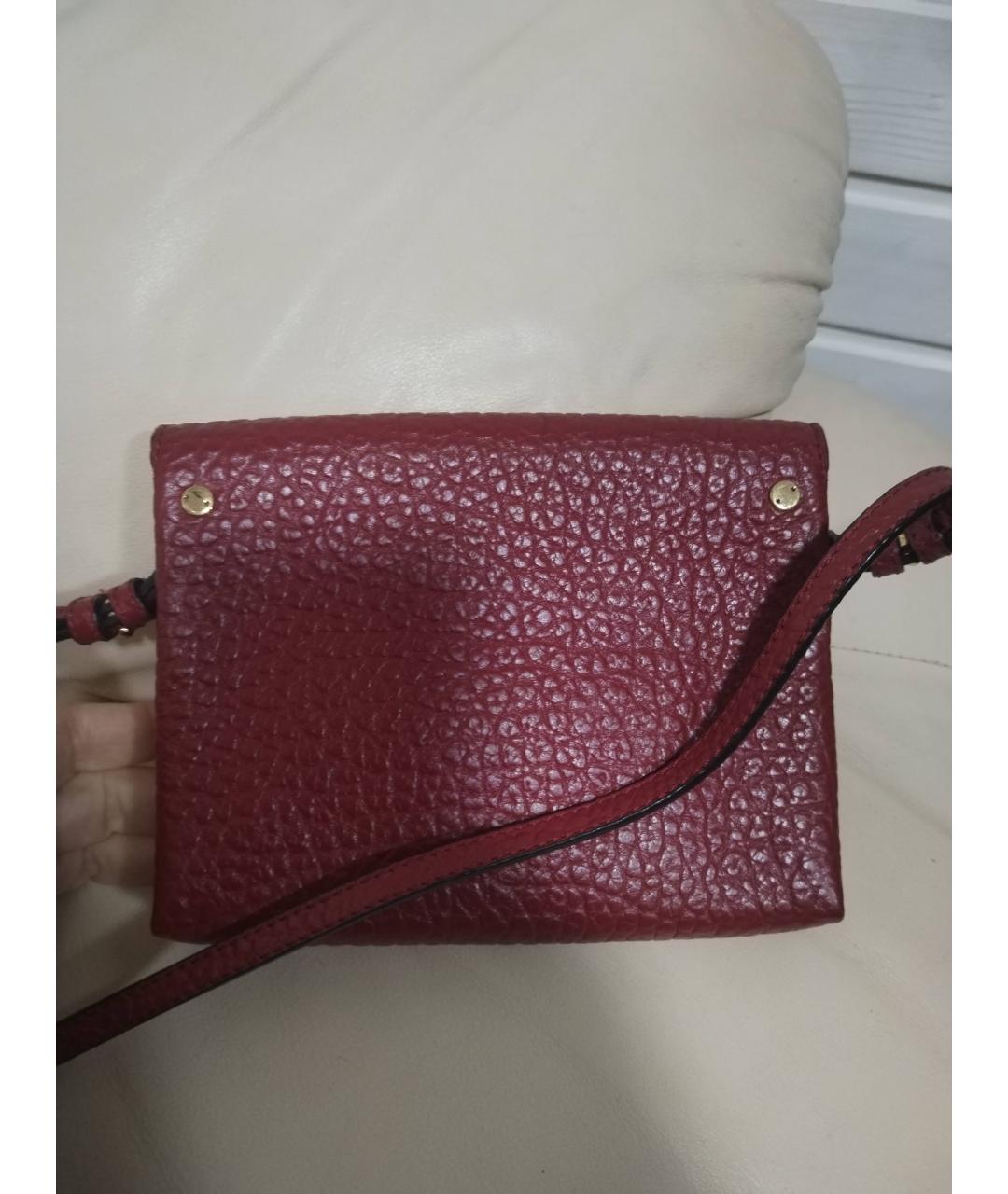 BURBERRY Бордовая кожаная сумка через плечо, фото 2