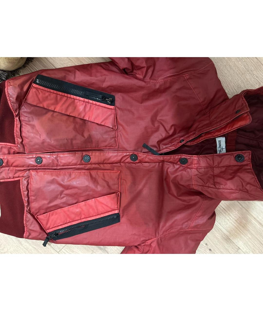 STONE ISLAND Красная хлопковая куртка, фото 4