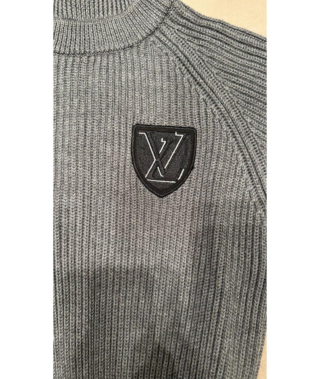 LOUIS VUITTON Серый шерстяной джемпер / свитер, фото 3