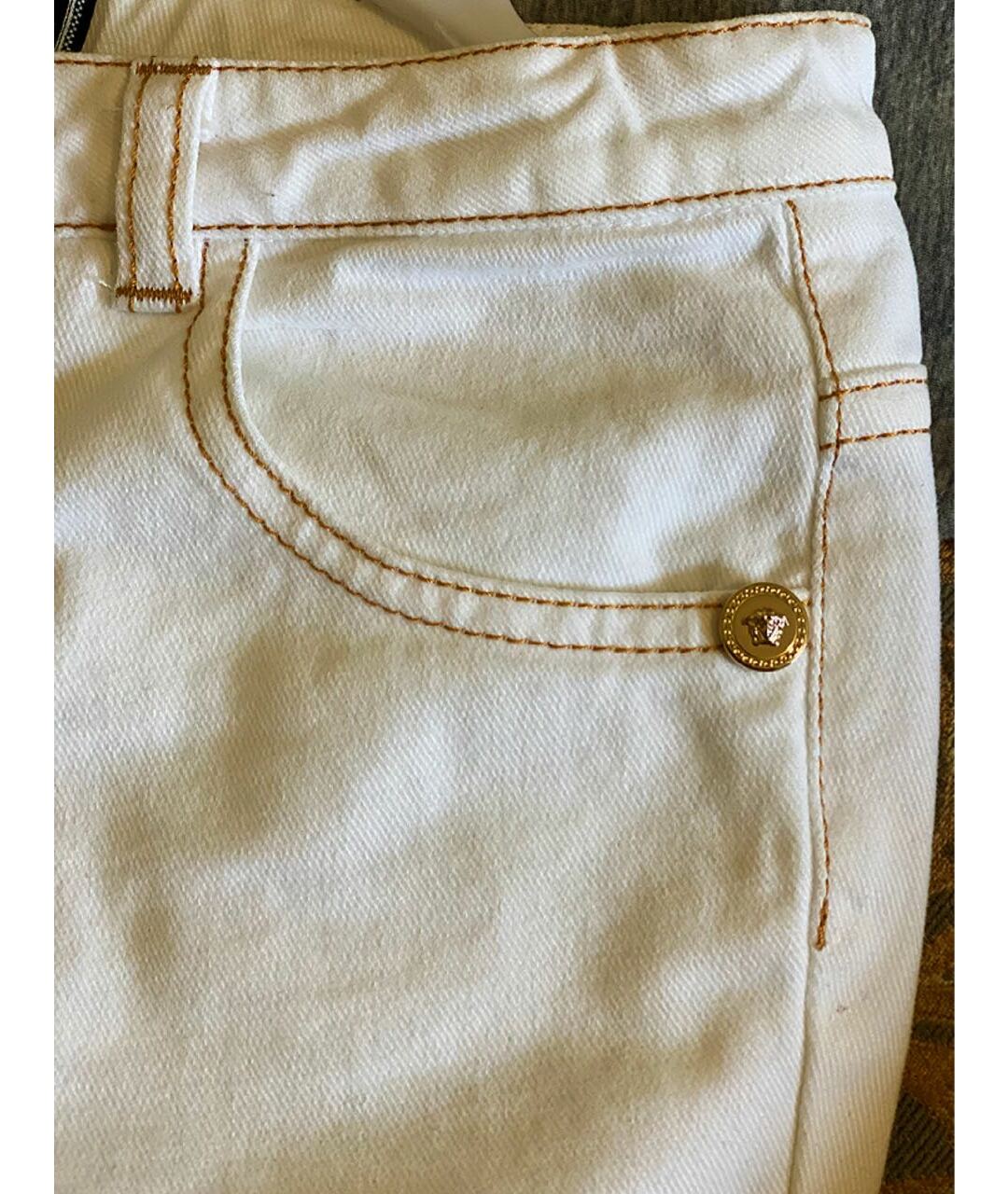 VERSACE Белые хлопковые детские джинсы, фото 8