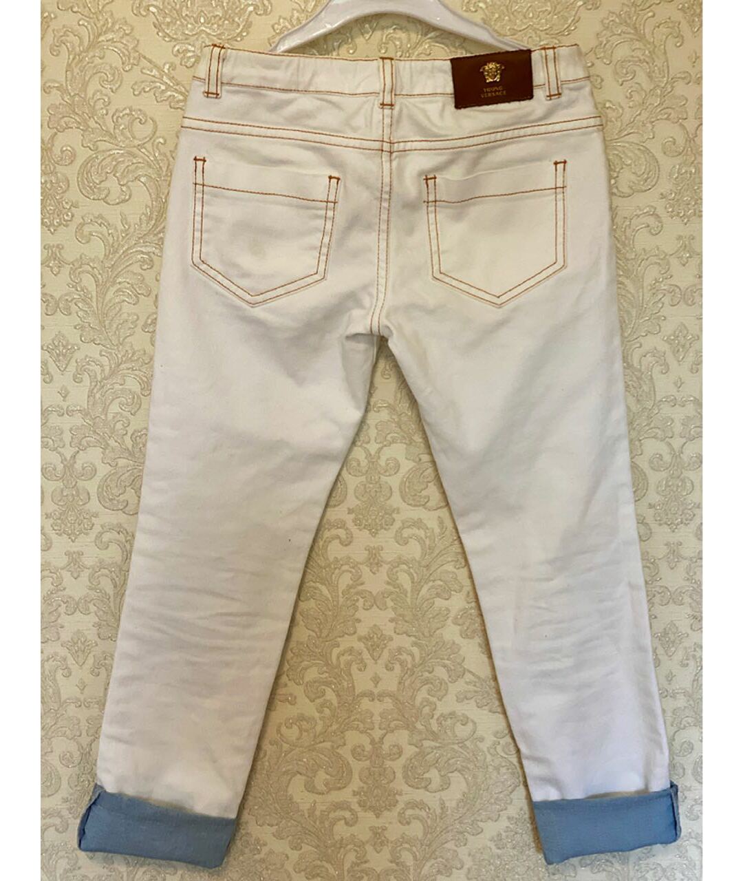 VERSACE Белые хлопковые детские джинсы, фото 2