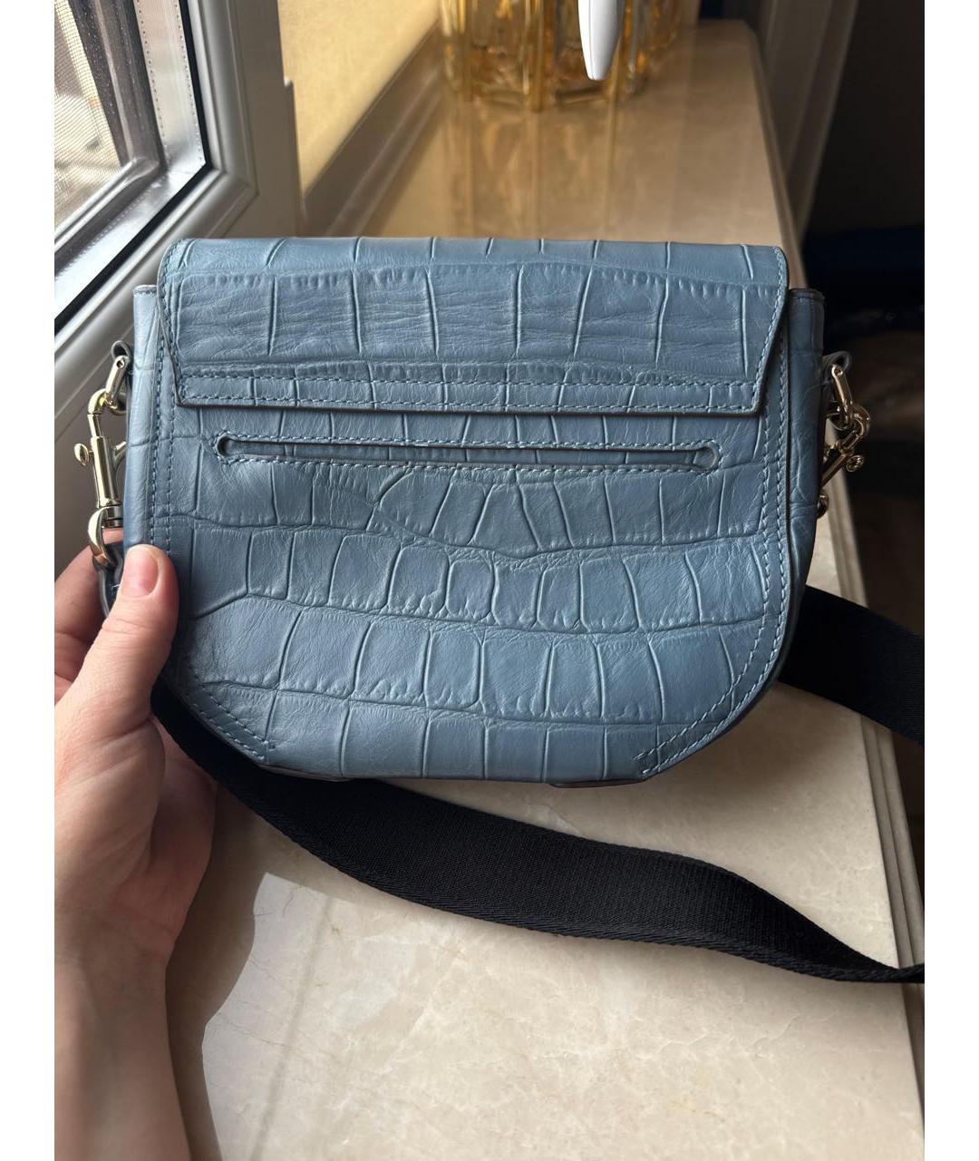 FURLA Бирюзовая кожаная сумка через плечо, фото 2