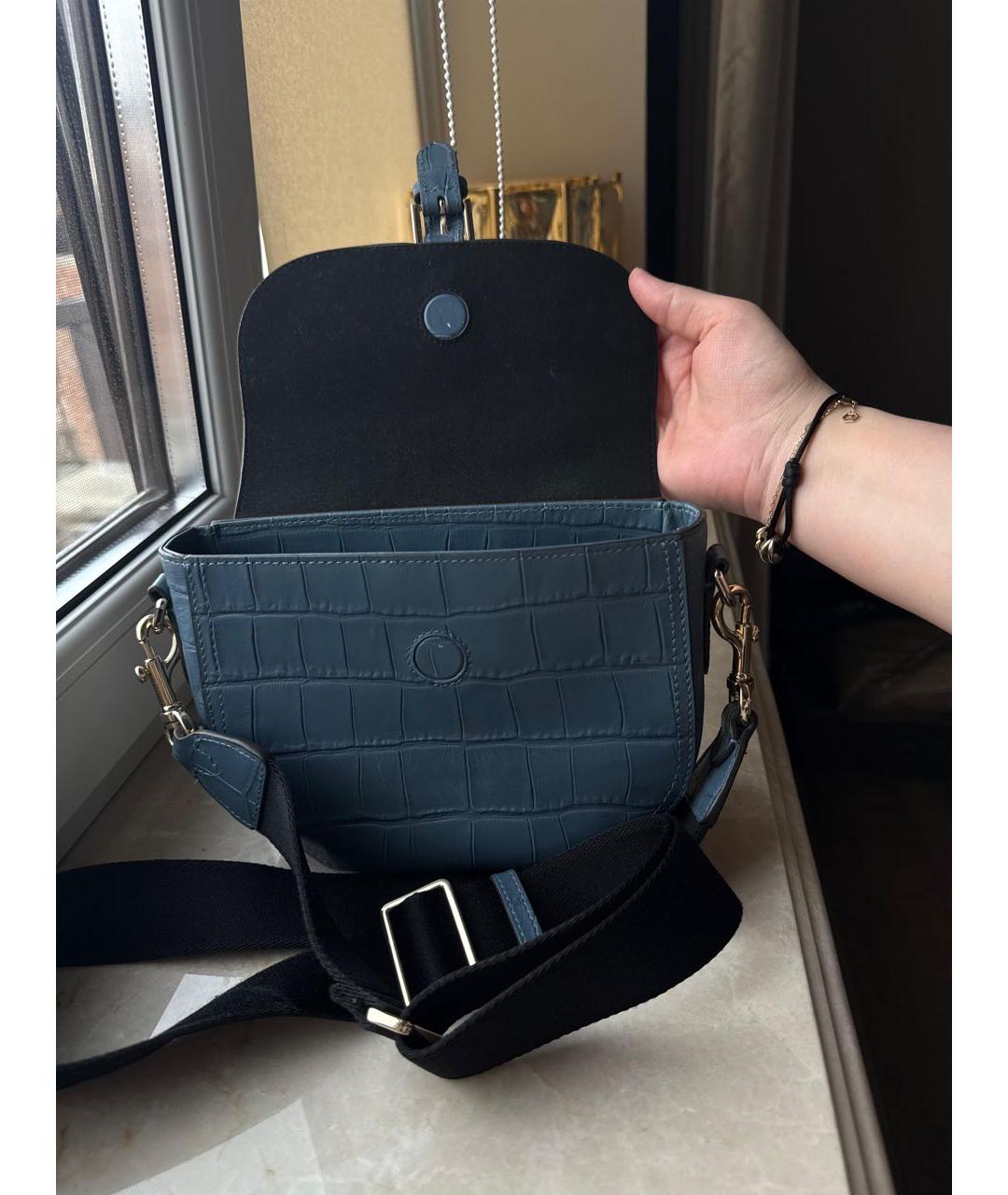FURLA Бирюзовая кожаная сумка через плечо, фото 5