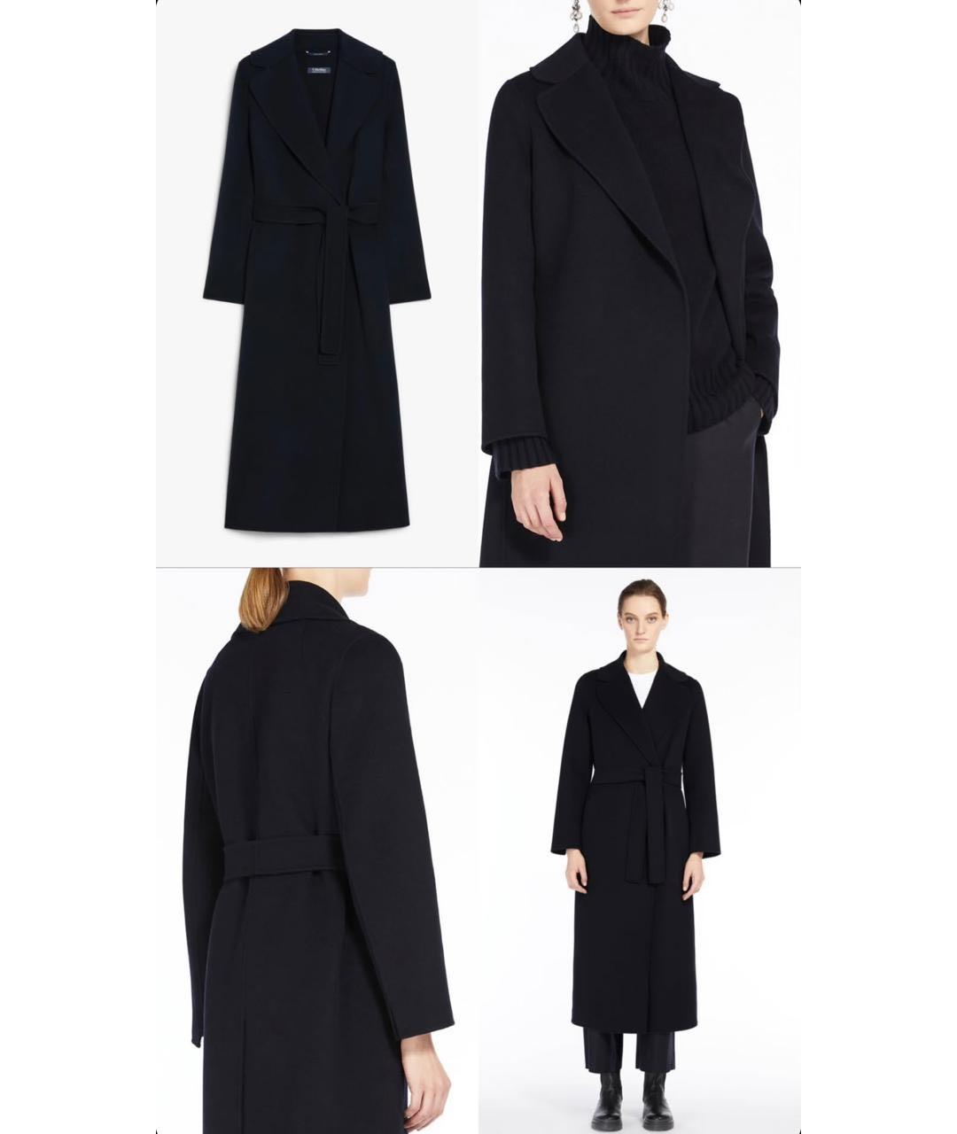 'S MAX MARA Черное кашемировое пальто, фото 4