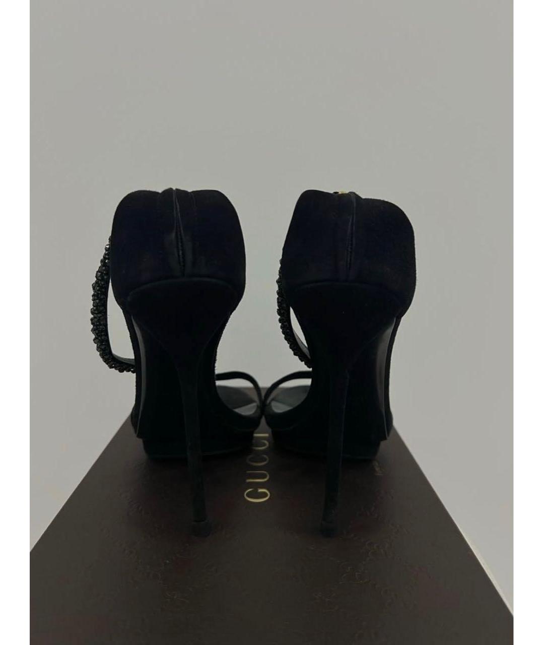 GUCCI Черные замшевые босоножки, фото 8