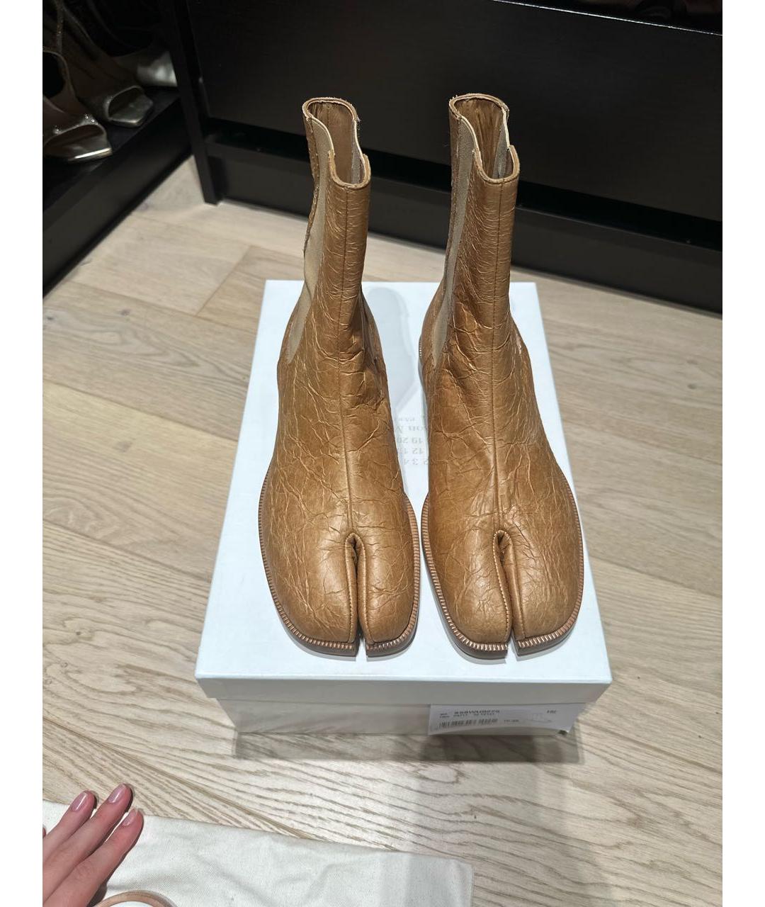 MAISON MARGIELA Коричневые кожаные ботинки, фото 2