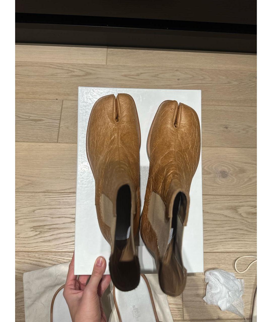 MAISON MARGIELA Коричневые кожаные ботинки, фото 3