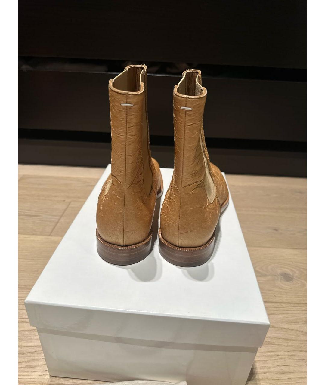 MAISON MARGIELA Коричневые кожаные ботинки, фото 4