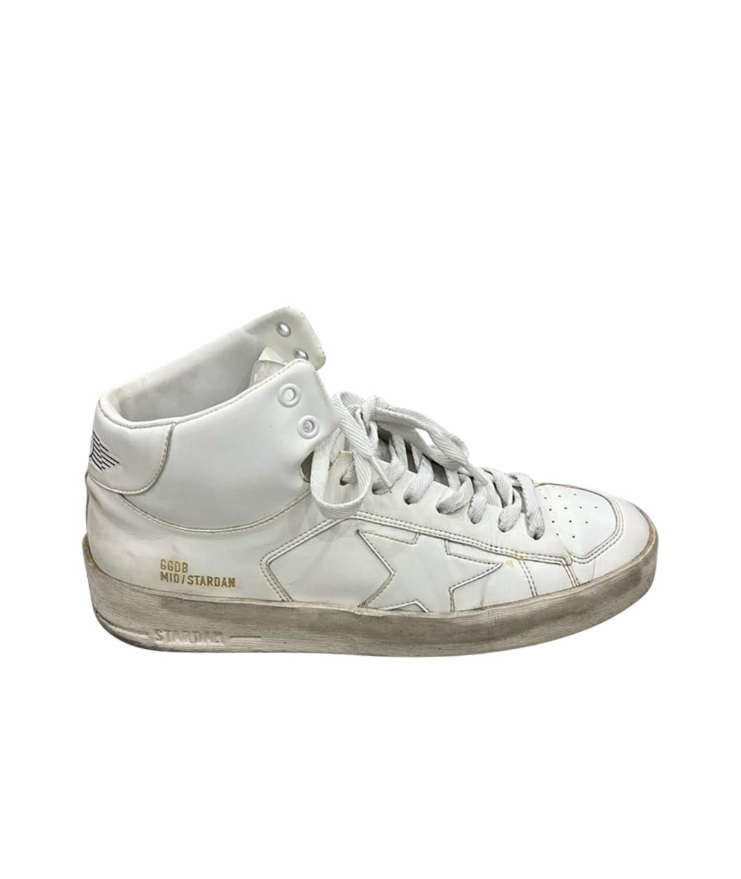 GOLDEN GOOSE DELUXE BRAND Белые кожаные высокие кроссовки / кеды, фото 1