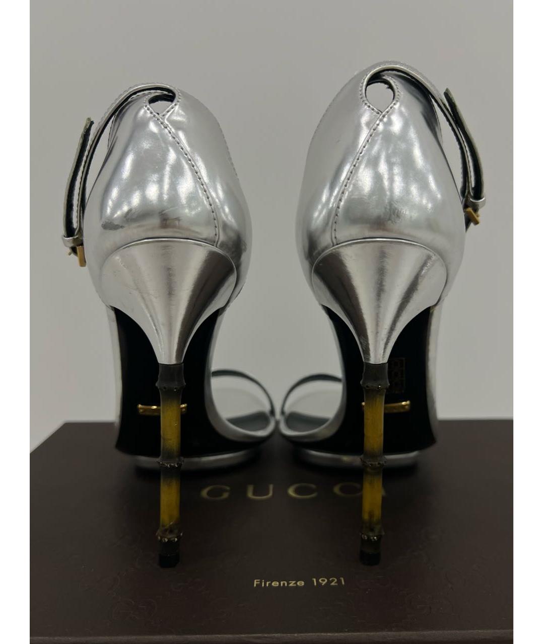 GUCCI Серебряные босоножки, фото 5
