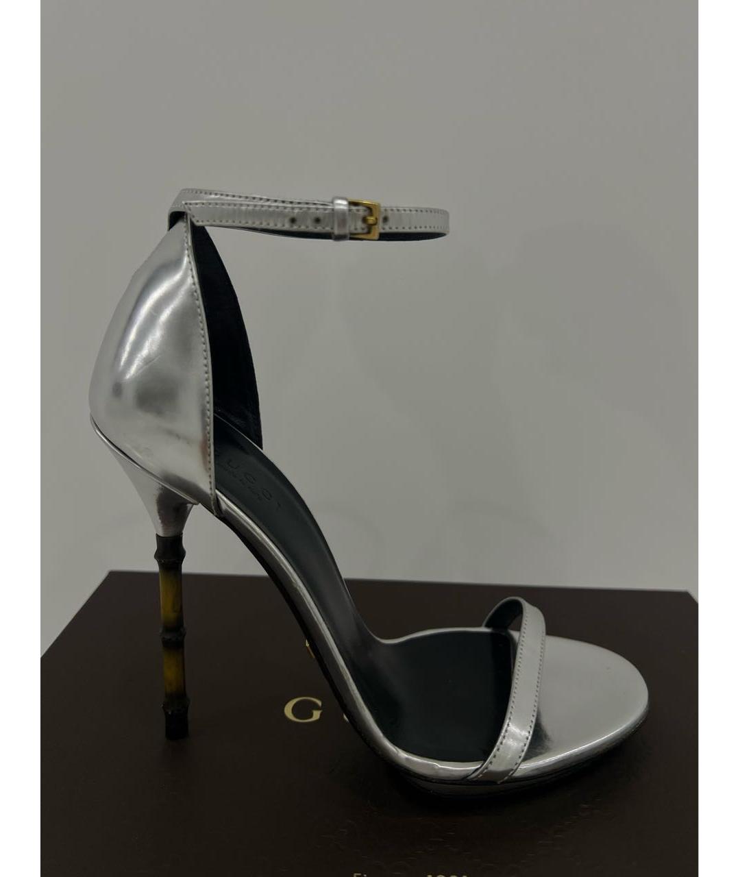 GUCCI Серебряные босоножки, фото 7